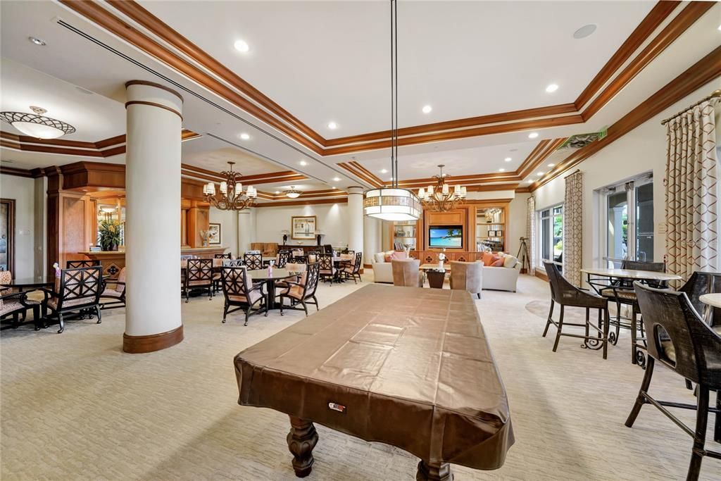 Billiard Table, Chandelier, Dining room, Interior, Living room, Recessed Lighting