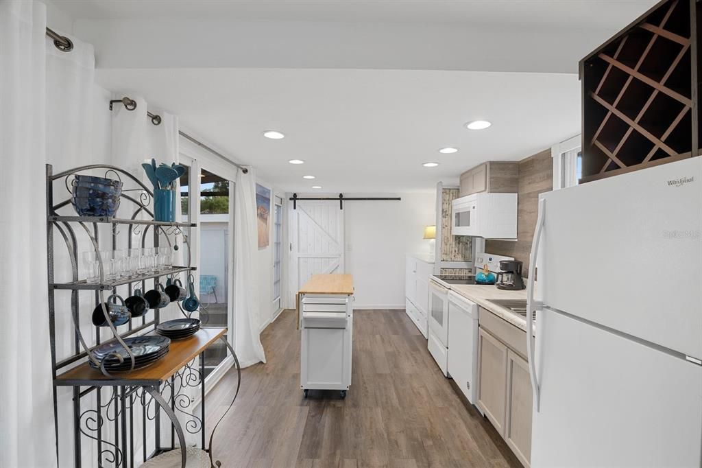 Interior, Kitchen, Recessed Lighting, Wood Texture Flooring