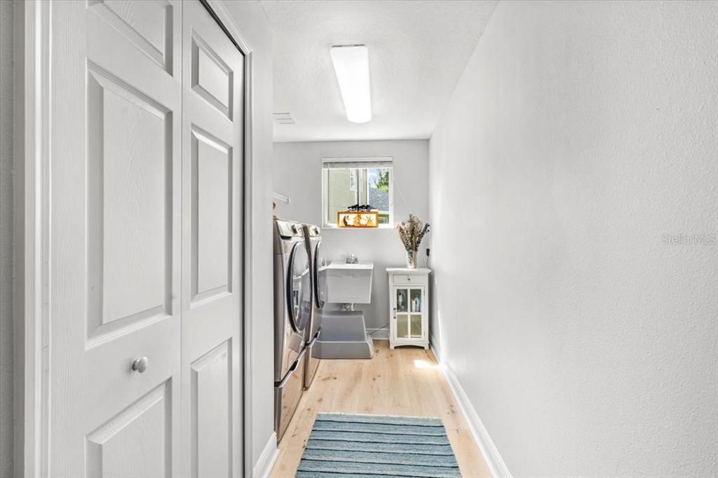 Interior, Washer, Wood Texture Flooring