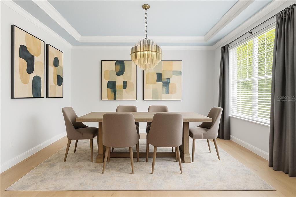 Chandelier, Dining room, Interior, Wood Texture Flooring