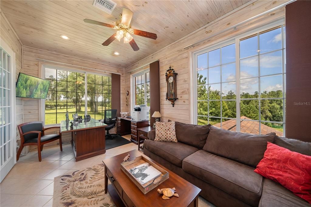 Interior, Living room, Recessed Lighting, Wooden Ceilings, Wooden Walls