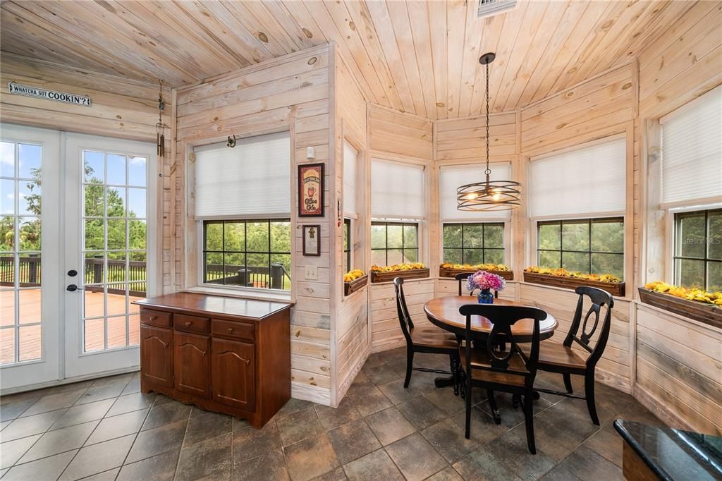 Dining room, Interior, Pendant Lights, Wooden Ceilings, Wooden Walls