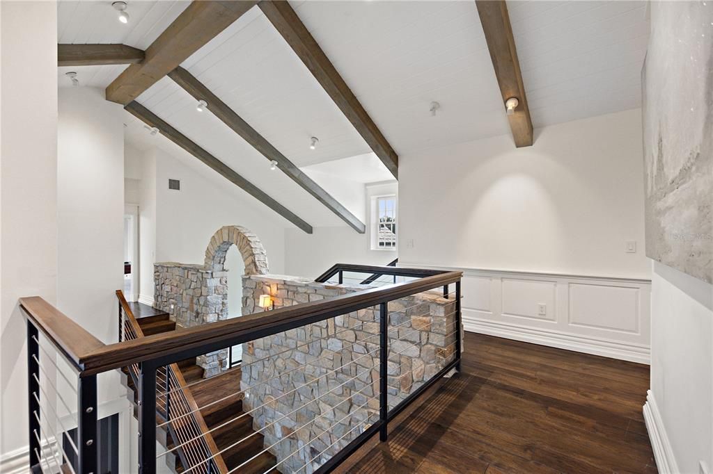 Interior, Recessed Lighting, Wooden Beams, Wood Texture Flooring