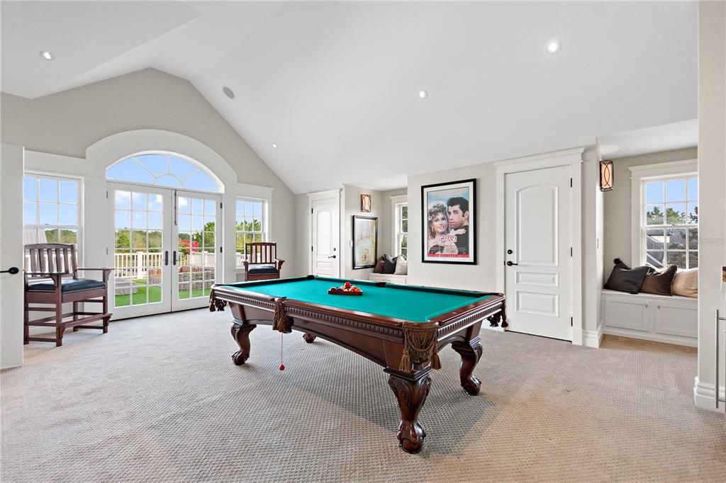 Billiard Table, Game Room, Interior, Recessed Lighting