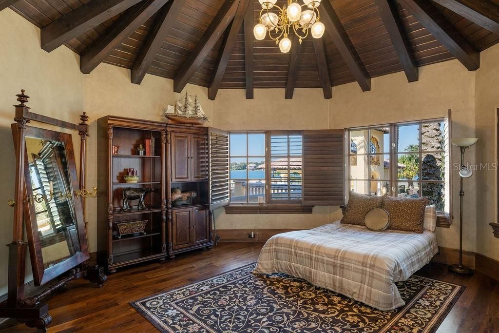 Bedroom, Interior, Water, Wooden Beams, Wooden Ceilings, Wood Texture Flooring