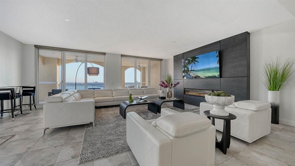 Fireplace, Interior, Living room, Water