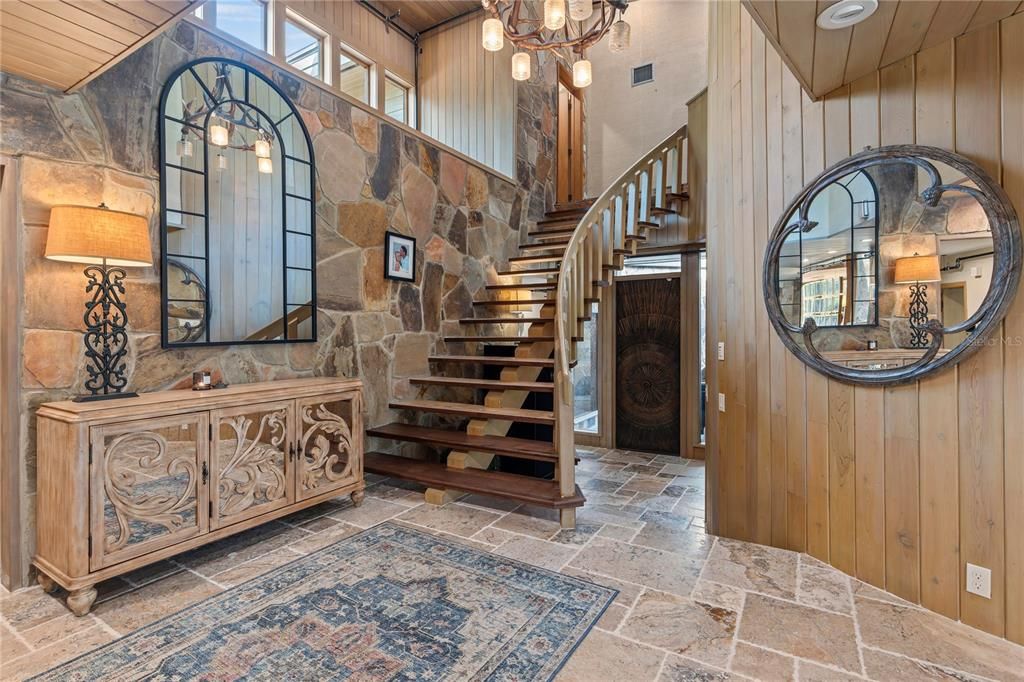 Chandelier, Interior, Wooden Walls