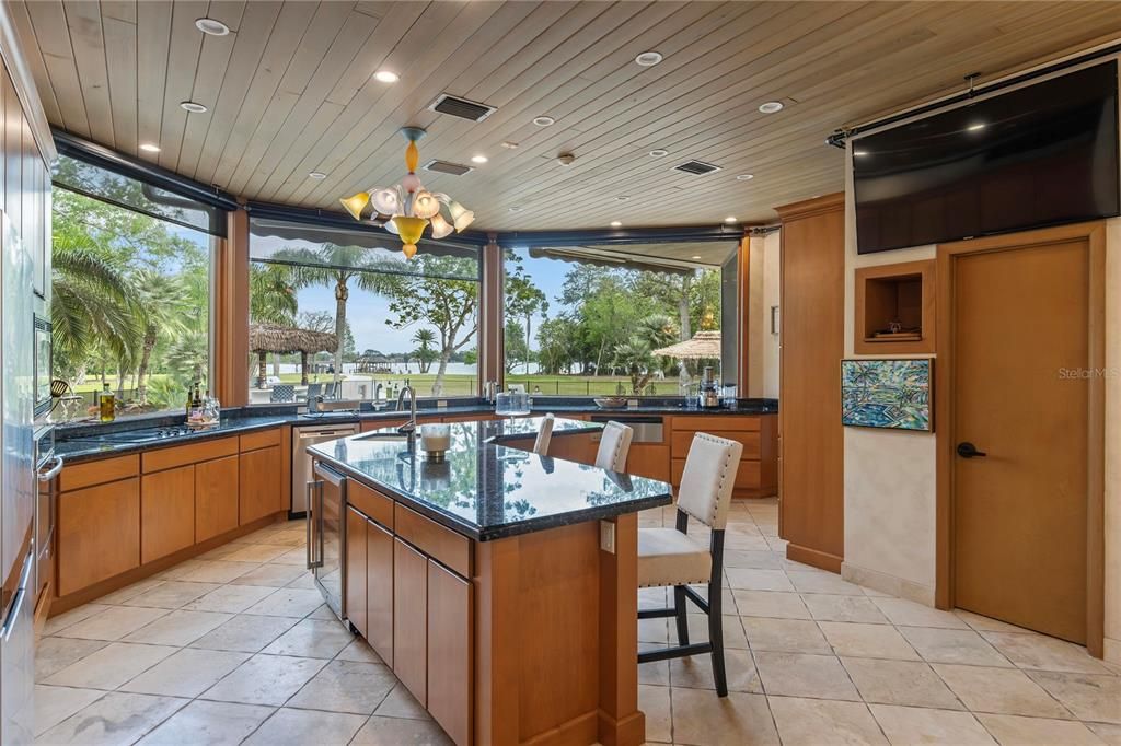 Interior, Kitchen, Recessed Lighting, Wooden Ceilings