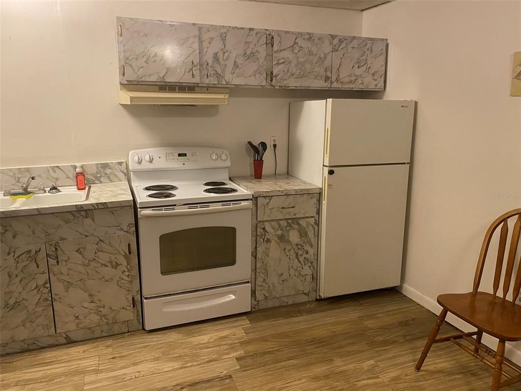 Interior, Kitchen, Marble Walls, Wood Texture Flooring