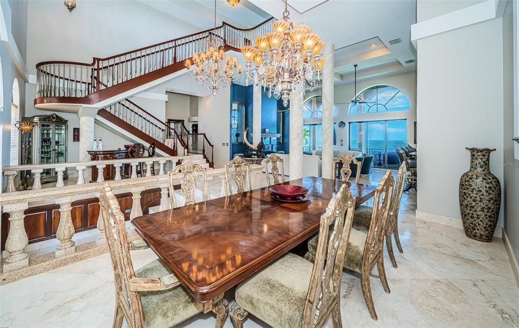 Chandelier, Dining room, Interior, Recessed Lighting, Water