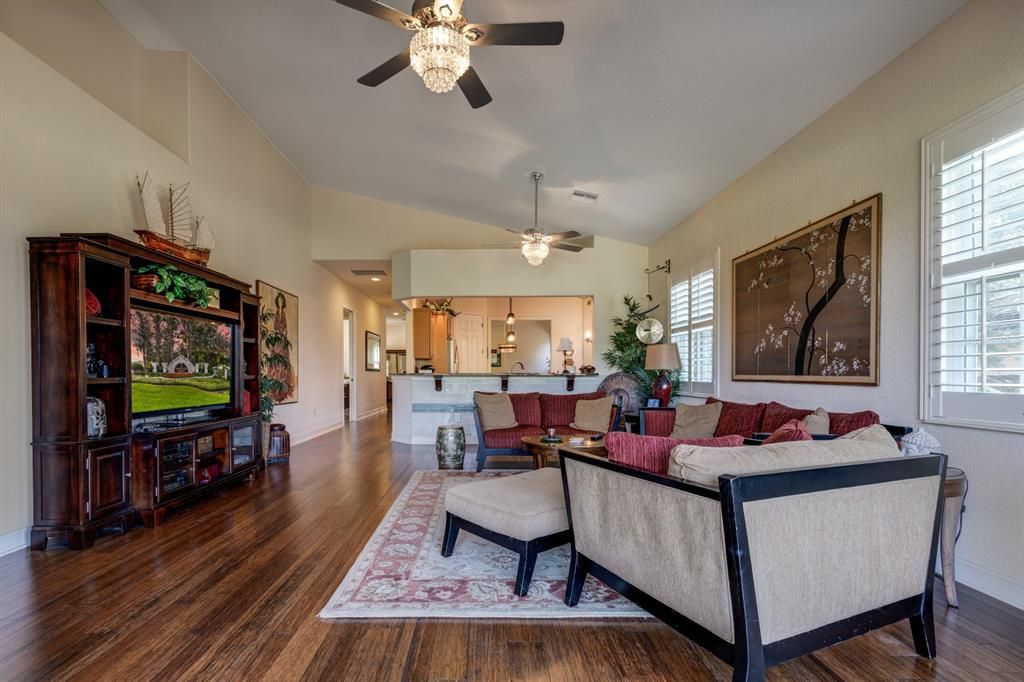 Dining room, Interior, Kitchen, Living room, Pendant Lights, Recessed Lighting, Wood Texture Flooring