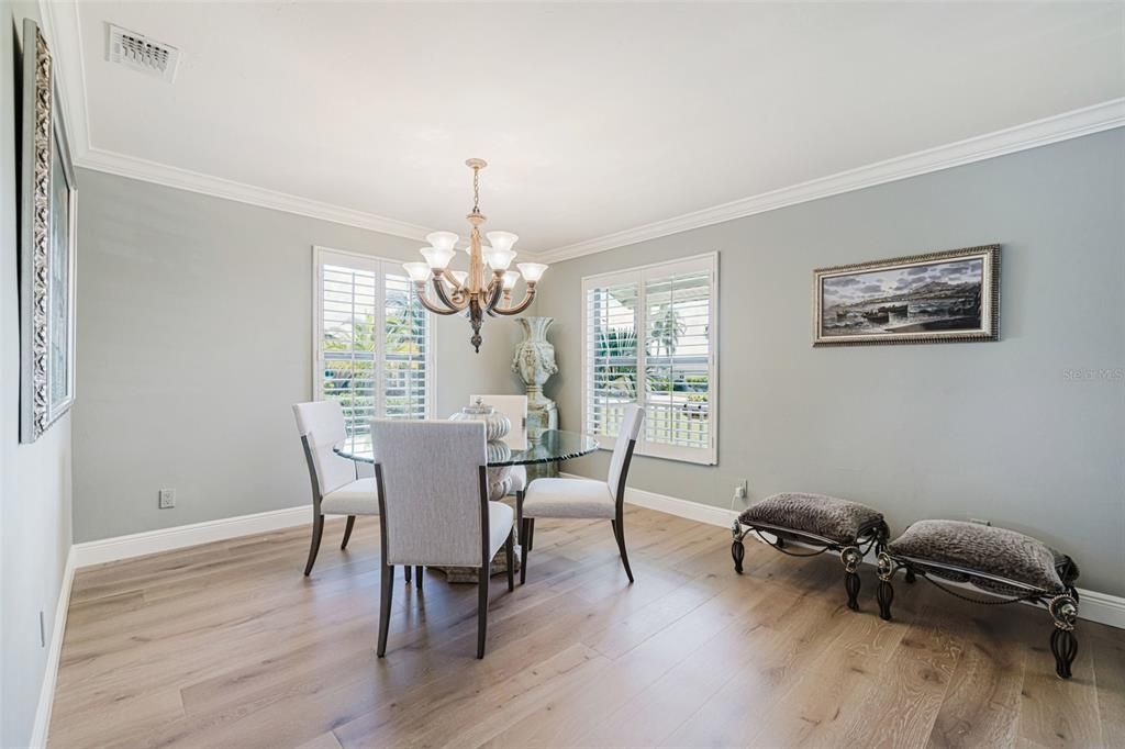 Chandelier, Dining room, Interior, Wood Texture Flooring