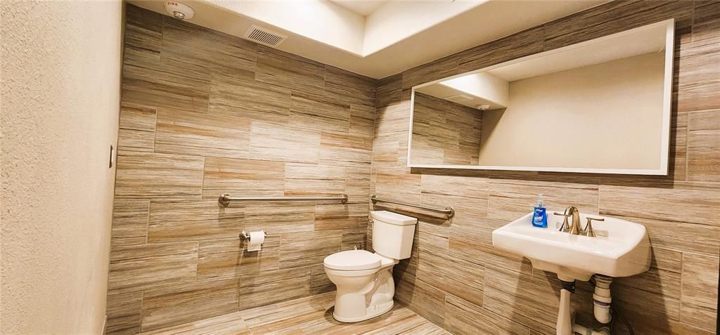 Bathroom, Interior, Wood Texture Flooring, Wooden Walls