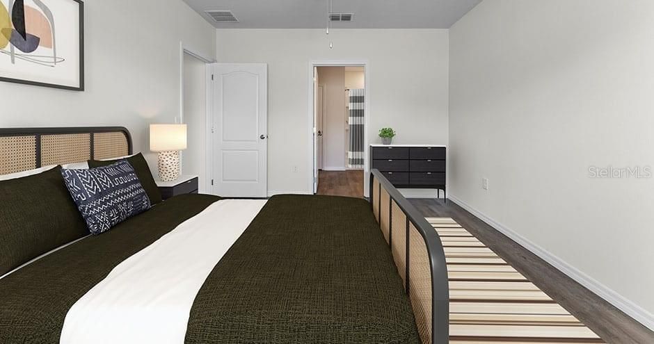 Bedroom, Interior, Wood Texture Flooring