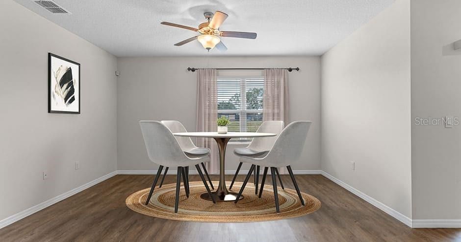 Dining room, Interior, Wood Texture Flooring