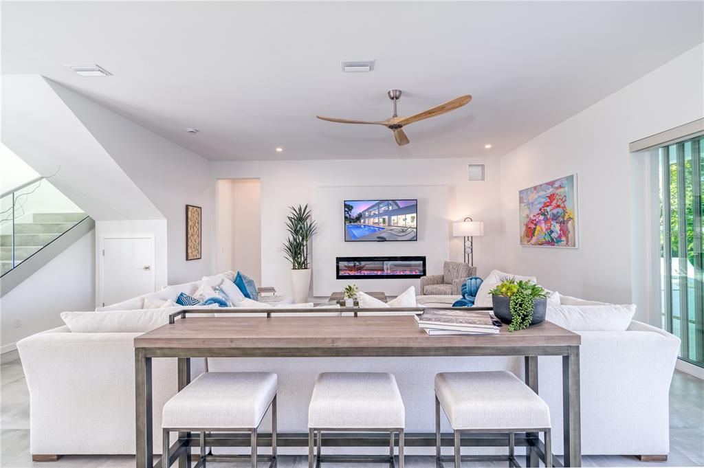 Interior, Living room, Recessed Lighting