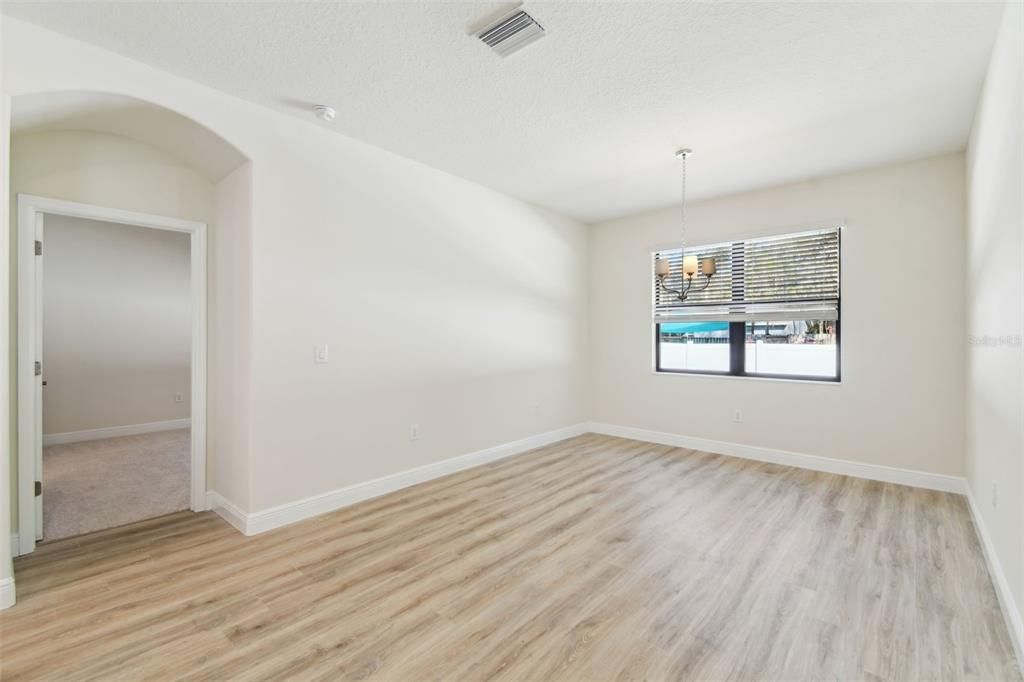 Empty room, Interior, Pendant Lights, Wood Texture Flooring