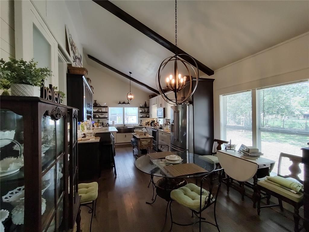 Chandelier, Dining room, Interior, Kitchen, Pendant Lights, Wood Texture Flooring