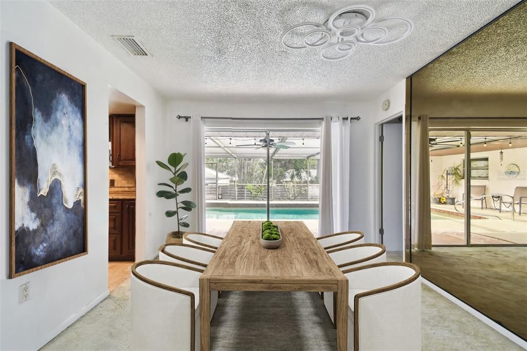 Dining room, Interior, Pool, Sun Room