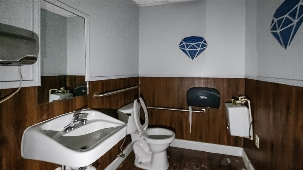 Bathroom, Interior, Wood Texture Flooring, Wooden Walls