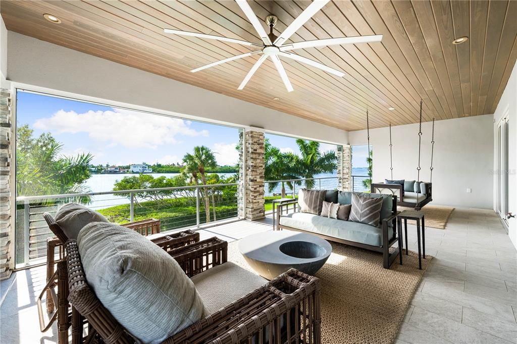 Interior, Living room, Recessed Lighting, Water, Wooden Ceilings