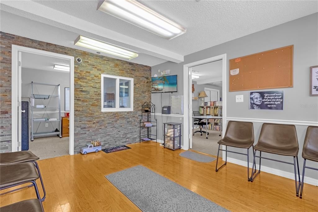 Interior, Stone Walls, Wood Texture Flooring