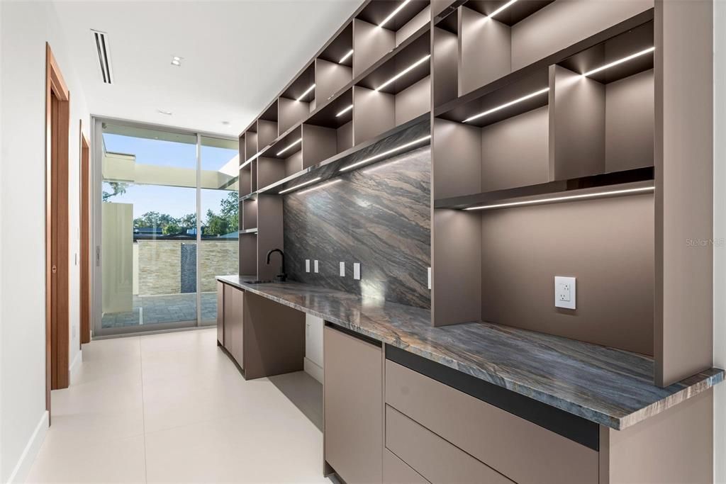 Interior, Kitchen, Recessed Lighting, Stainless Steel Appliances, Water