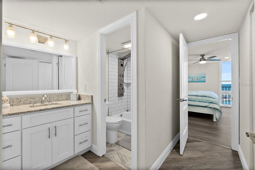 Bathroom, Bedroom, Interior, Recessed Lighting, Water, Wood Texture Flooring