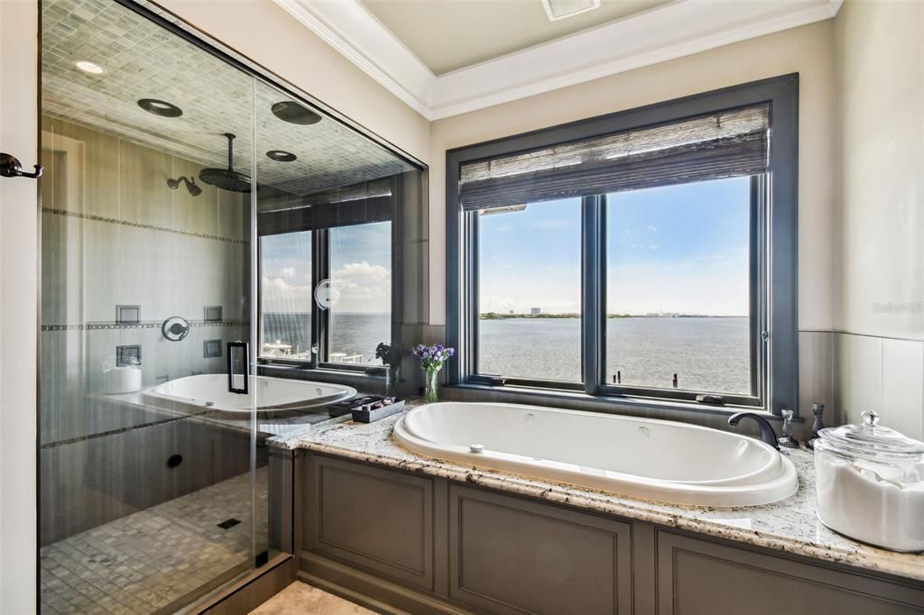 Bathroom, Glass Shower, Interior, Recessed Lighting, Water