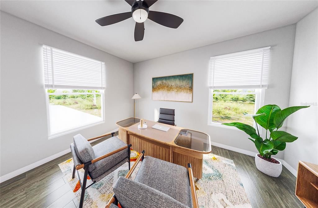 Home Office, Interior, Wood Texture Flooring