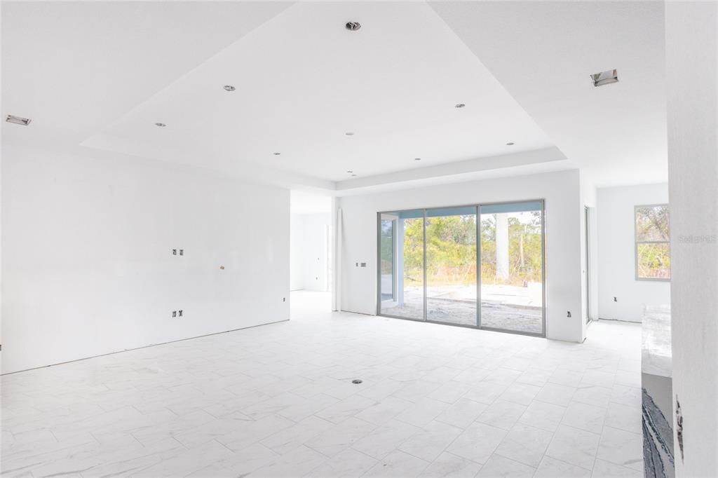 Empty room, Interior, Marble, Recessed Lighting