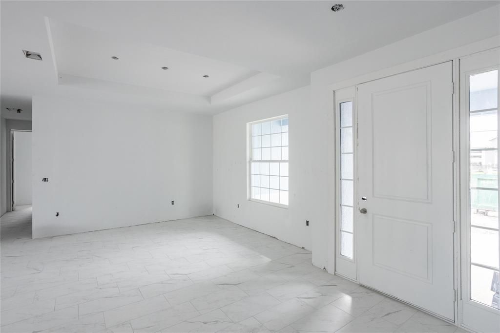 Empty room, Interior, Marble, Recessed Lighting
