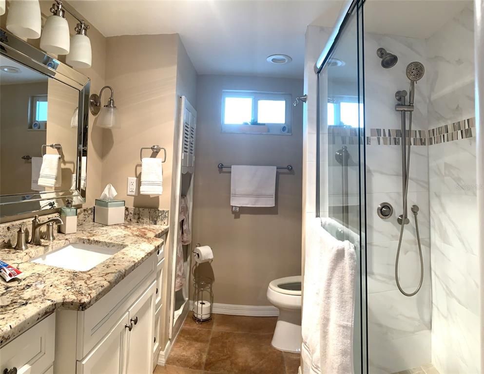 Bathroom, Glass Shower, Interior, Marble Walls