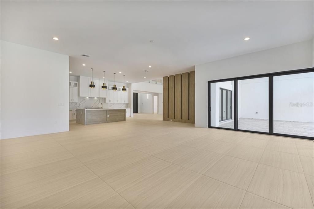 Empty room, Interior, Kitchen, Pendant Lights, Recessed Lighting