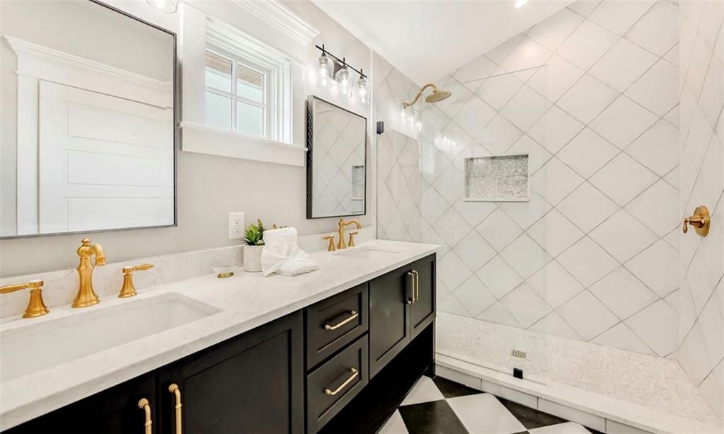 Bathroom, Dual Sink Vanities, Glass Shower, Interior