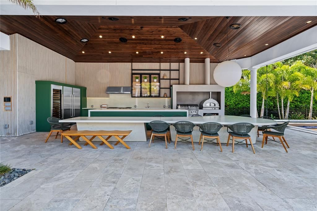 Exterior, Outdoor Kitchen, Pool, Recessed Lighting
