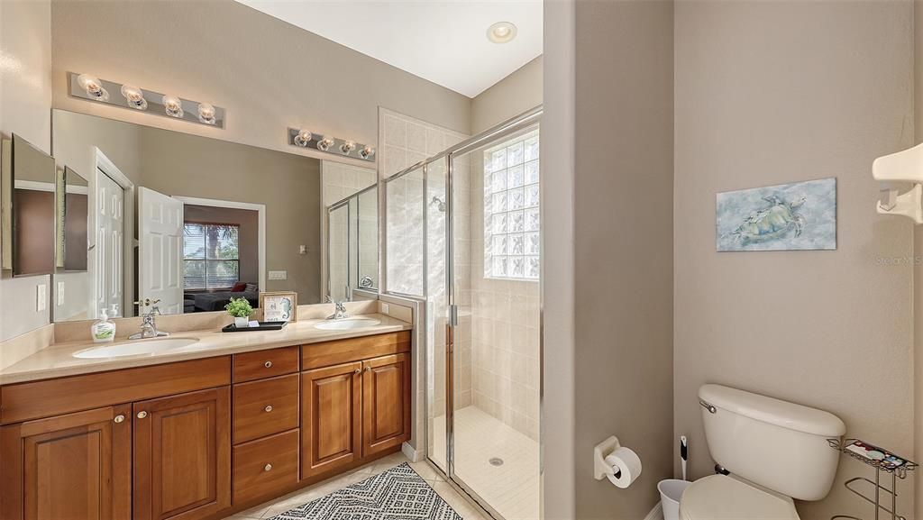 Bathroom, Dual Sink Vanities, Glass Shower, Interior