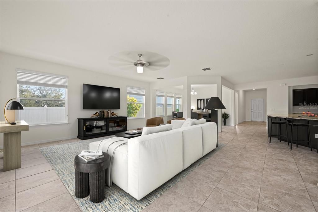Interior, Living room, Recessed Lighting