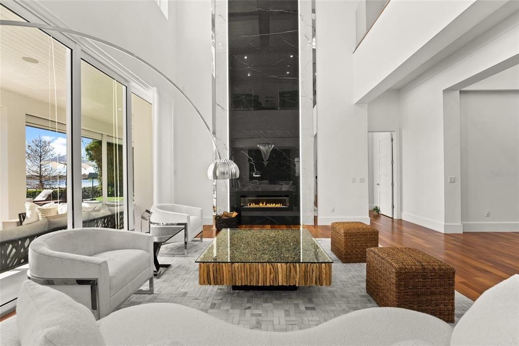Fireplace, Interior, Living room, Wood Texture Flooring