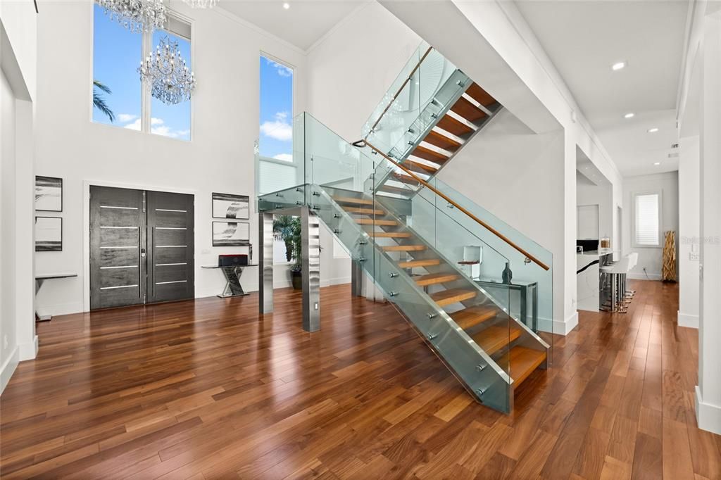 Chandelier, Interior, Recessed Lighting, Wood Texture Flooring