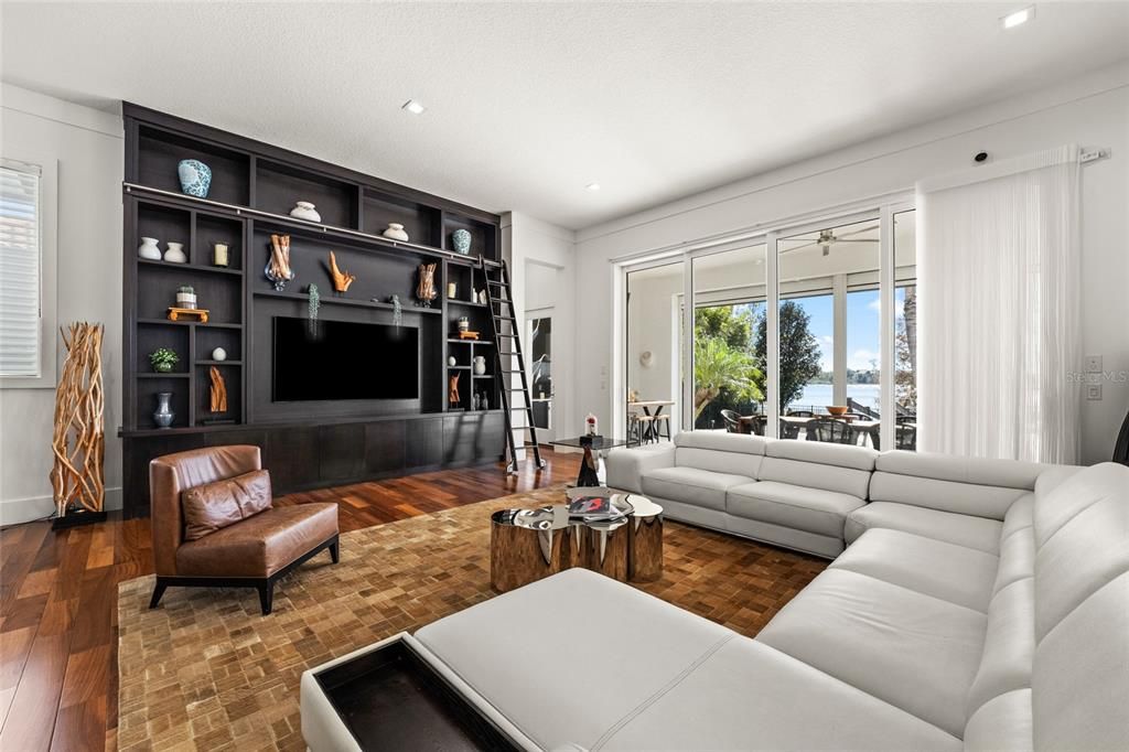 Interior, Living room, Recessed Lighting, Water, Wood Texture Flooring