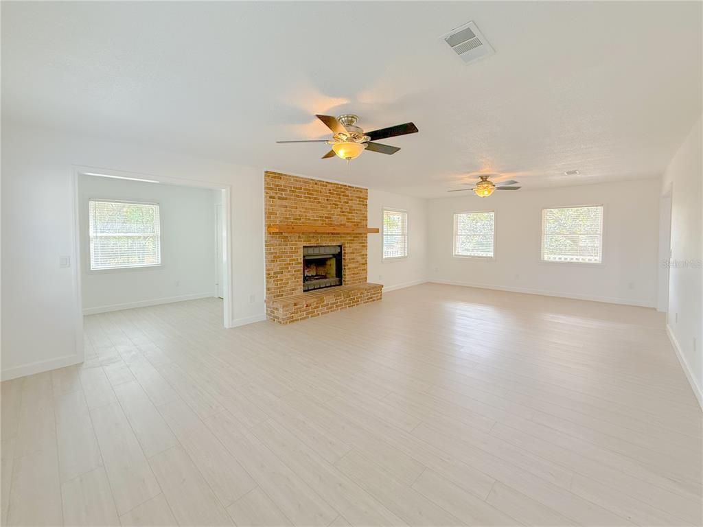 Empty room, Fireplace, Interior, Wood Texture Flooring