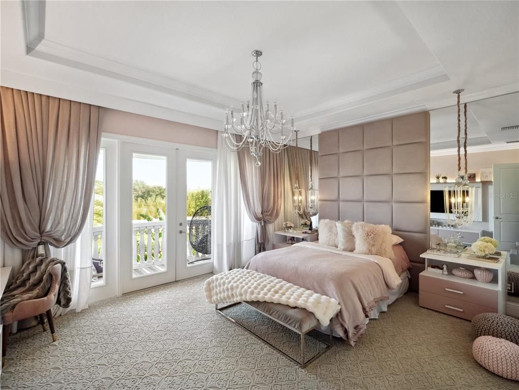 Bedroom, Chandelier, Interior