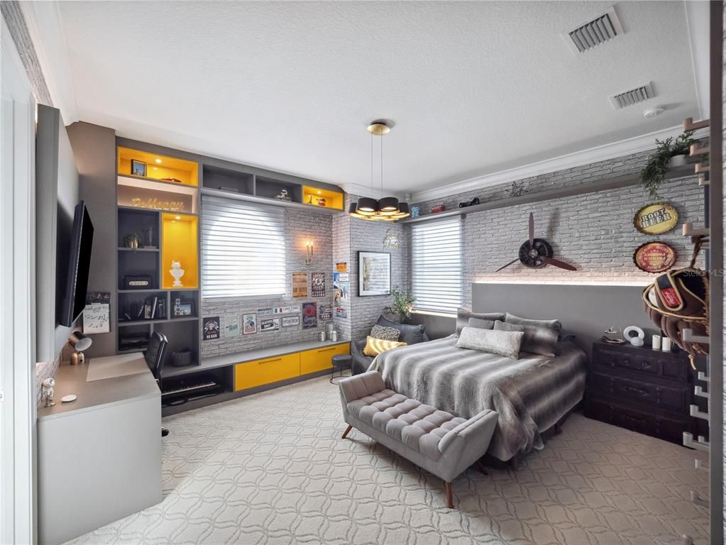 Bedroom, Interior, Pendant Lights