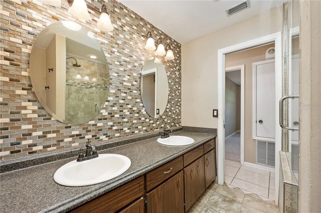 Bathroom, Dual Sink Vanities, Glass Shower, Interior