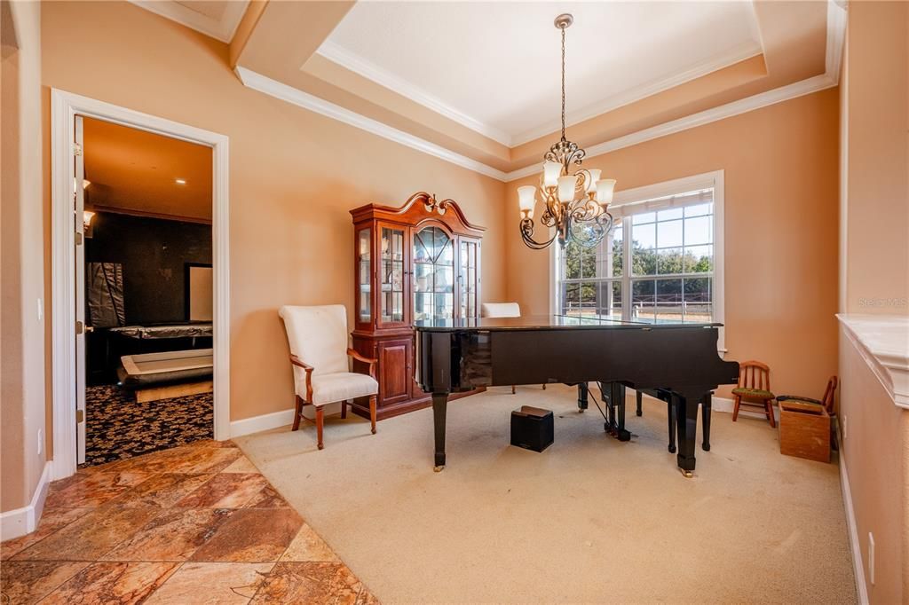 Chandelier, Interior, Piano, Recessed Lighting