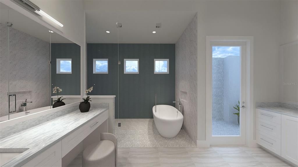 Bathroom, Interior, Recessed Lighting