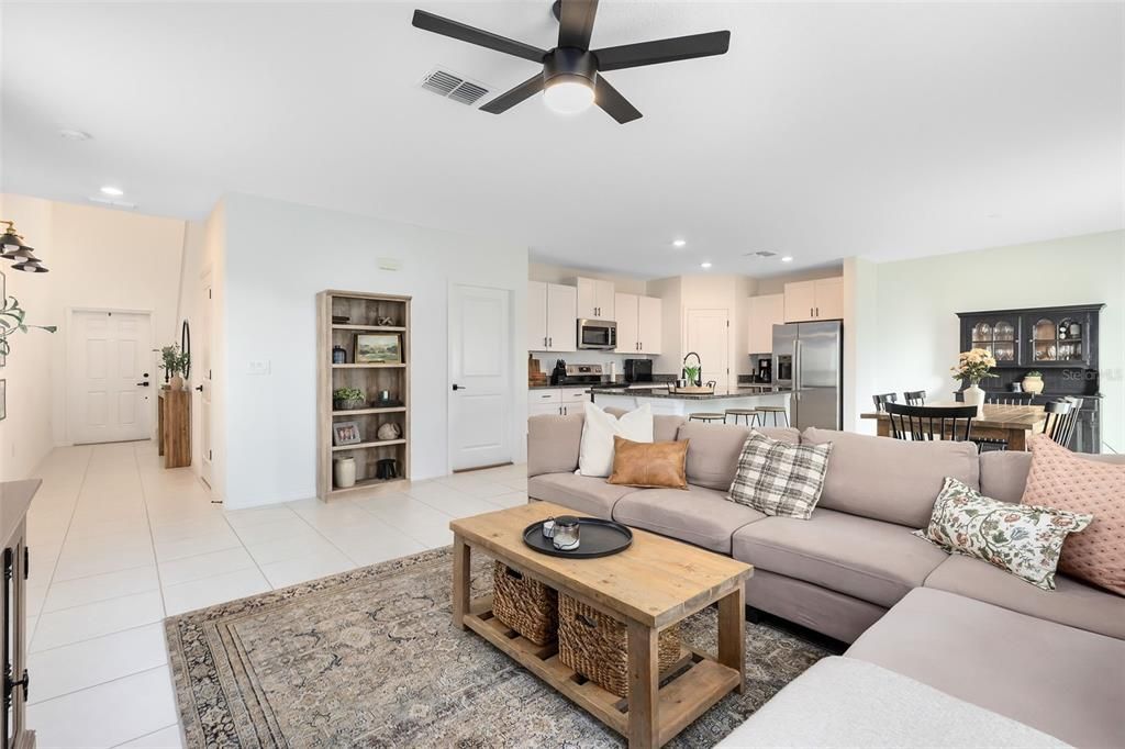 Dining room, Interior, Kitchen, Living room, Recessed Lighting, Stainless Steel Appliances