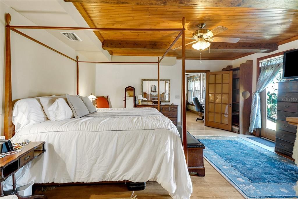 Bedroom, Interior, Wooden Beams, Wooden Ceilings, Wood Texture Flooring