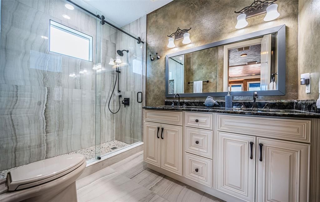 Bathroom, Dual Sink Vanities, Glass Shower, Interior